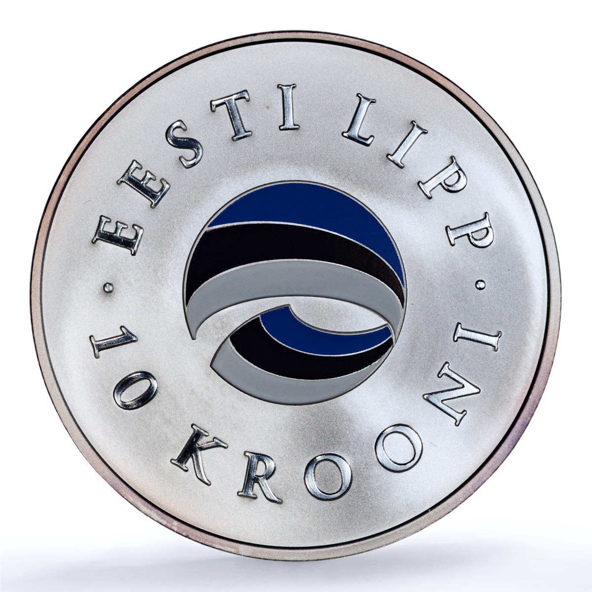 Estonia 10 krooni National Flag Coloured KM-40 PR 70 PCGS silver coin 2004 Estonia 10 krooni National Flag Coloured KM-40 PR 70 PCGS silver coin 2004