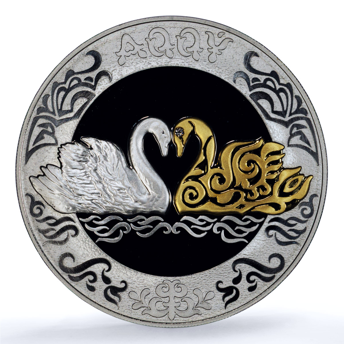 Kazakhstan 500 tenge Swan Gilt KM-537 Nomads Art Bird PR70 PCGS silver coin 2021
