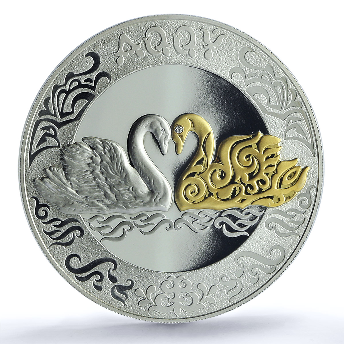 Kazakhstan 500 tenge Swan Gilt KM-537 Nomads Art Bird PR70 PCGS silver coin 2021