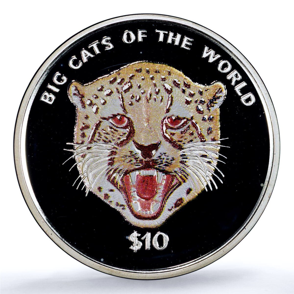 Sierra Leone 10 dollars Cheetah Coloured KM-248.2 Cat PR69 PCGS silver coin 2001 Sierra Leone 10 dollars Cheetah Coloured KM-248.2 Cat PR69 PCGS silver coin 2001