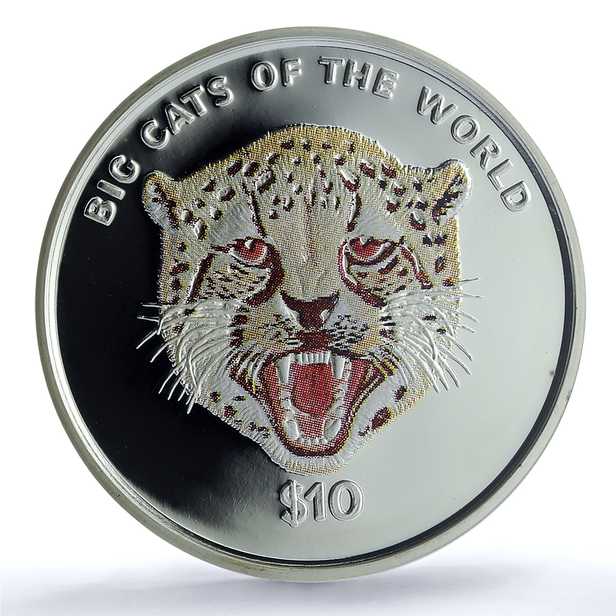 Sierra Leone 10 dollars Cheetah Coloured KM-248.2 Cat PR69 PCGS silver coin 2001 Sierra Leone 10 dollars Cheetah Coloured KM-248.2 Cat PR69 PCGS silver coin 2001