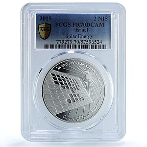 Israel 2 sheqalim Solar Energy KM-540 Independence PR 70 PCGS silver coin 2015