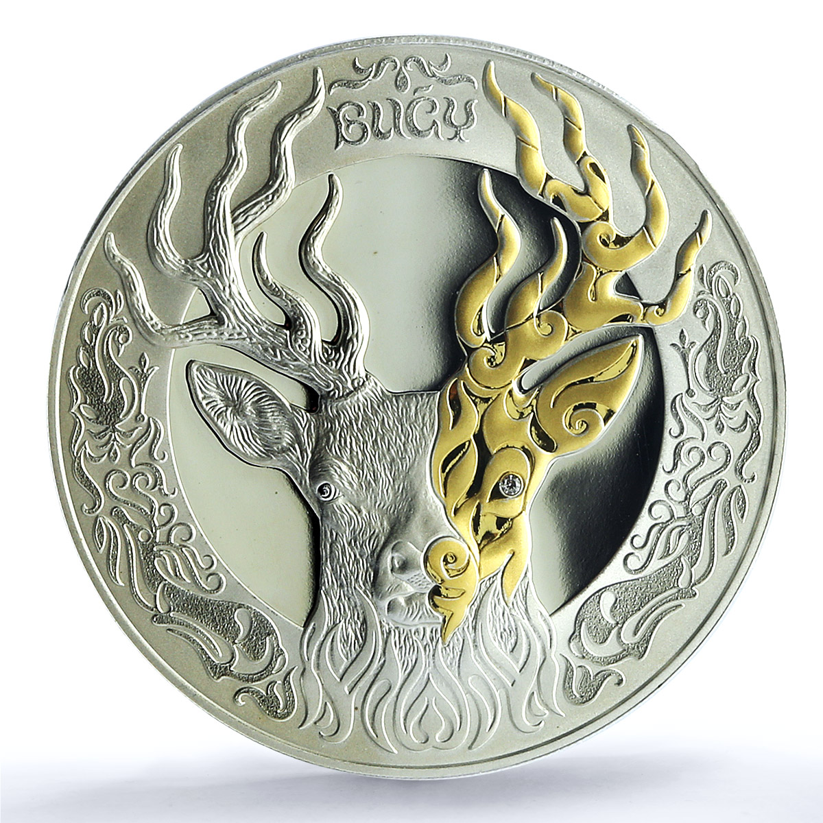 Kazakhstan 500 tenge Deer Bugy Gilt Nomads Art PR 70 PCGS silver coin 2020