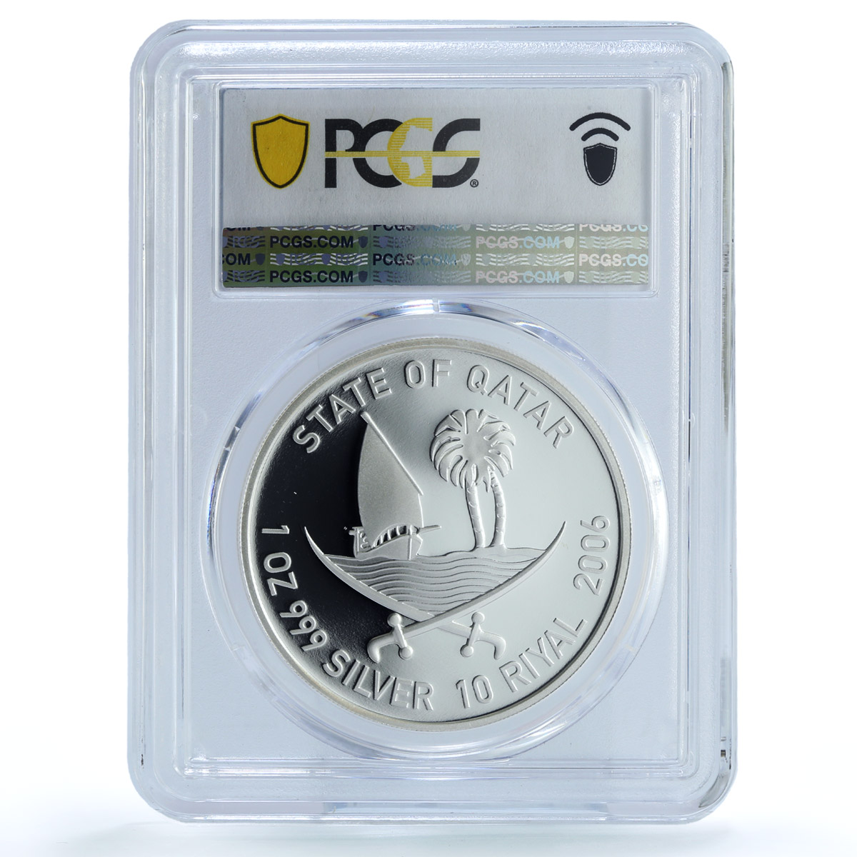 Qatar 10 riyals Table Tennis KM-31 Asian Games PR 70 PCGS silver coin 2006