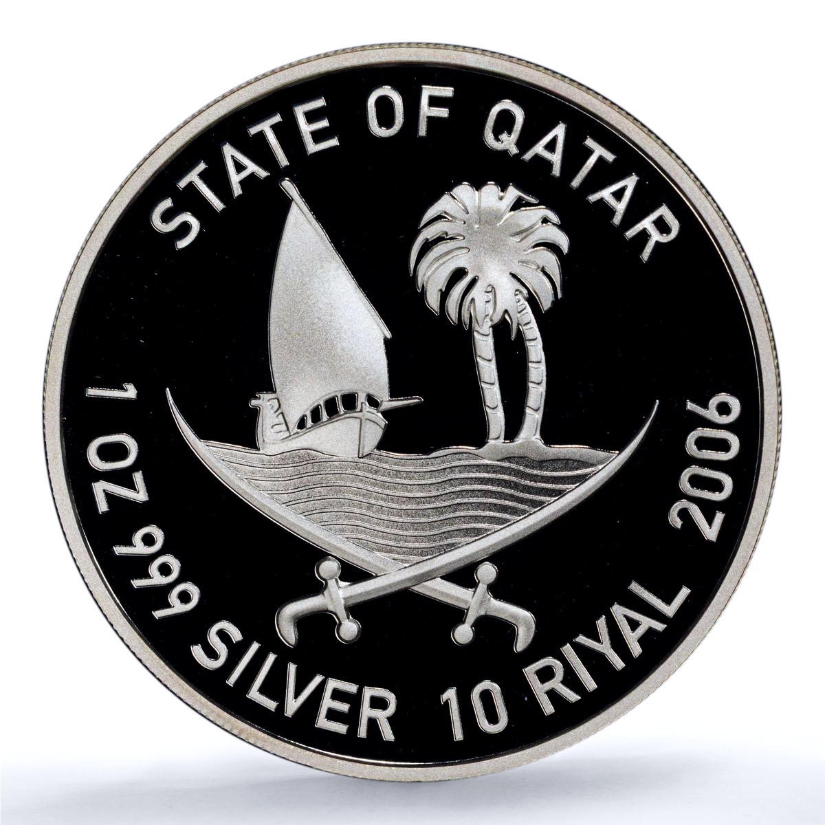 Qatar 10 riyals Table Tennis KM-31 Asian Games PR 70 PCGS silver coin 2006
