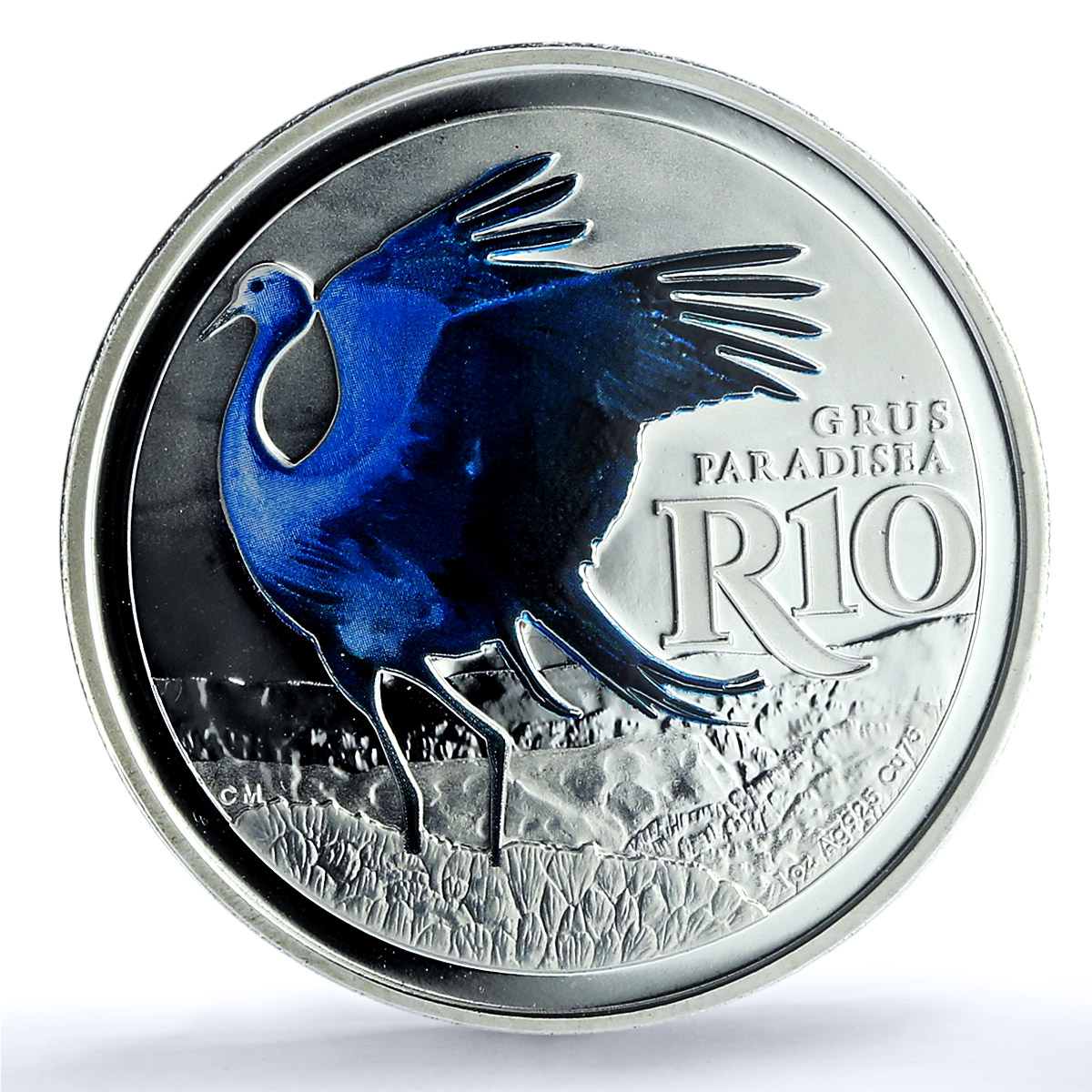South Africa 10 rand Blue Crane KM-631 Fauna Bird PR 70 PCGS silver coin 2017