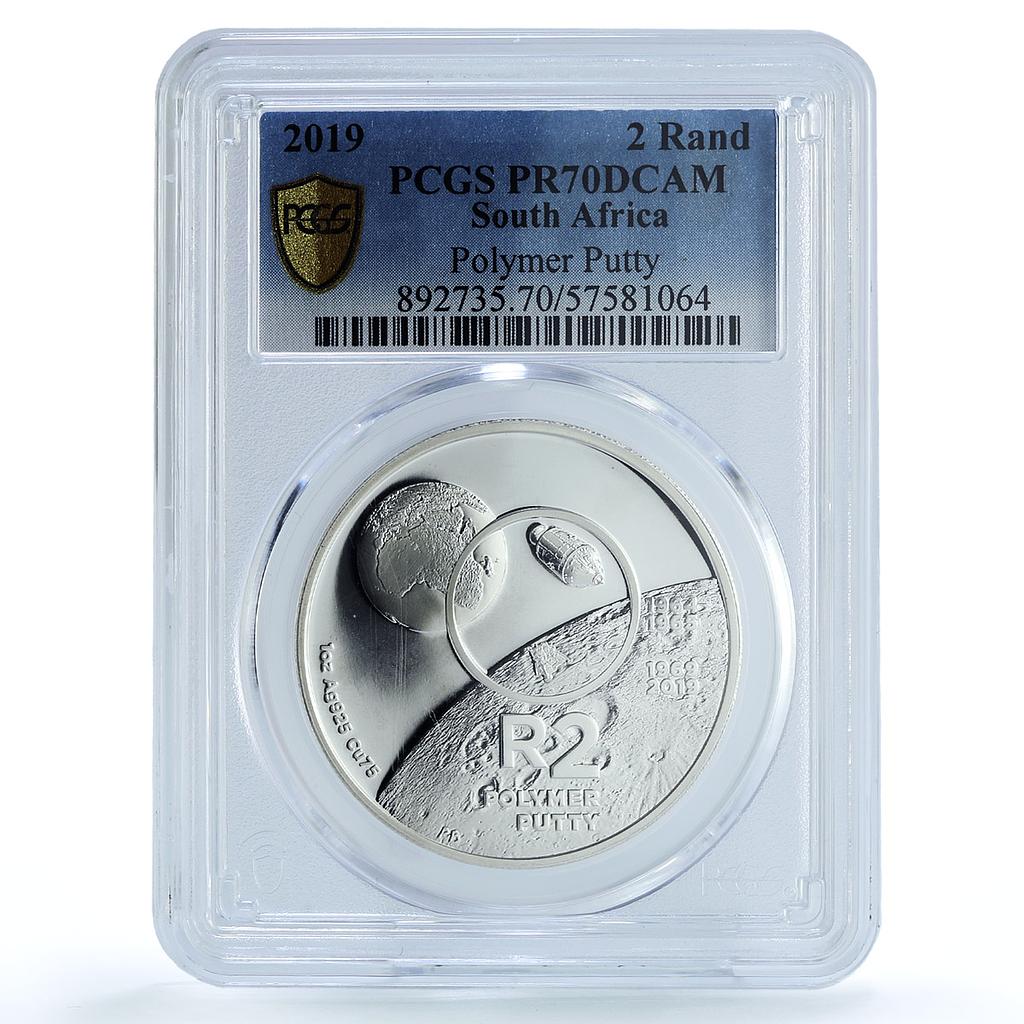 South Africa 2 rand Polymer Putty KM-699 Space PR 70 PCGS silver coin 2019
