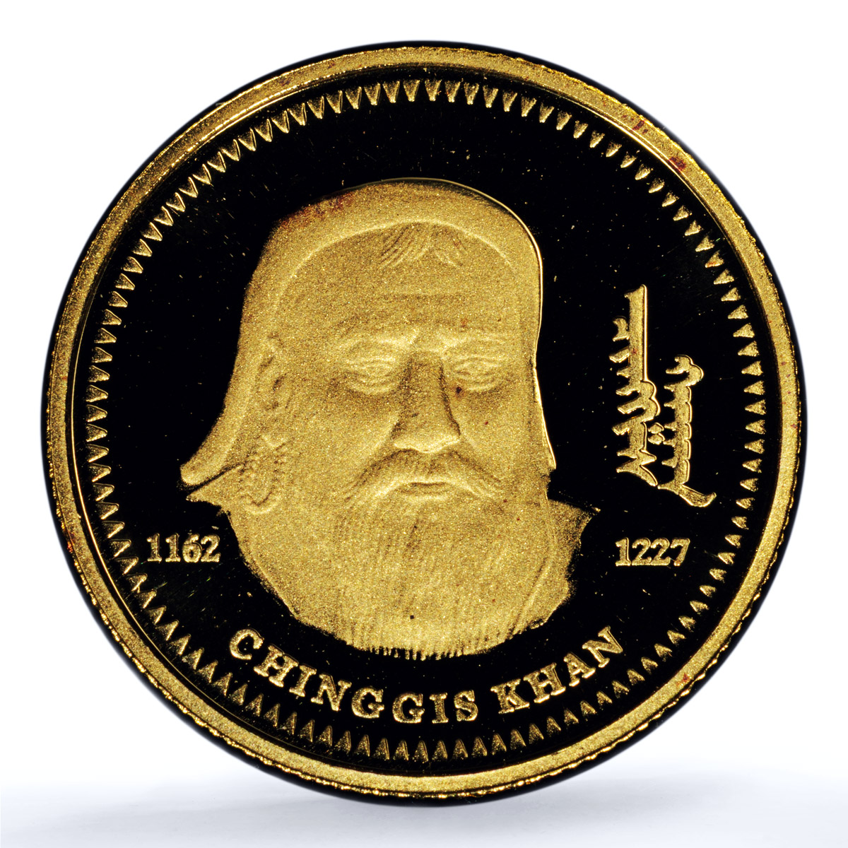 Mongolia 500 togrog Chinggis Khan History PR 70 PCGS gold coin 2003