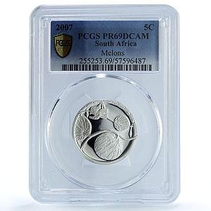 South Africa 5 cents Kgalagadi Park Melons KM-363 PR 69 PCGS silver coin 2007