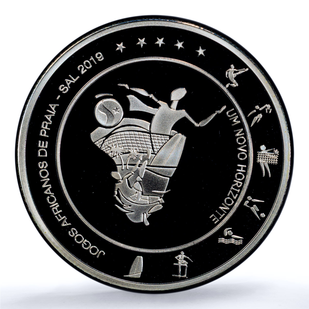 Cape Verde 200 escudos Swimming KM-57a Beach Games PR 69 PCGS silver coin 2019