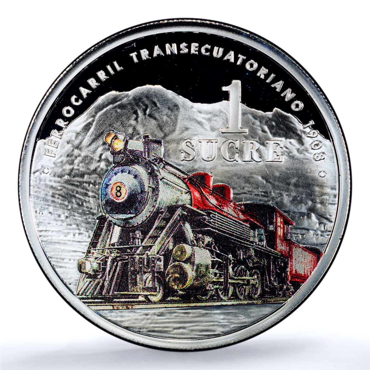 Ecuador 1 sucre Ibero-American Railways KM-129 Train PR 69 PCGS silver coin 2020