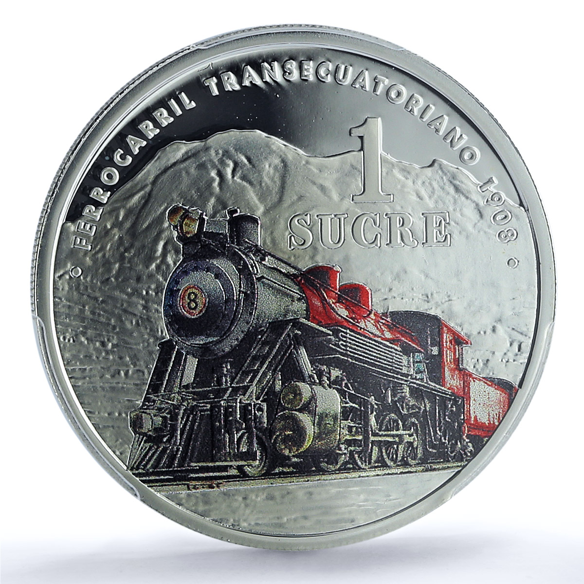 Ecuador 1 sucre Ibero-American Railways KM-129 Train PR 69 PCGS silver coin 2020