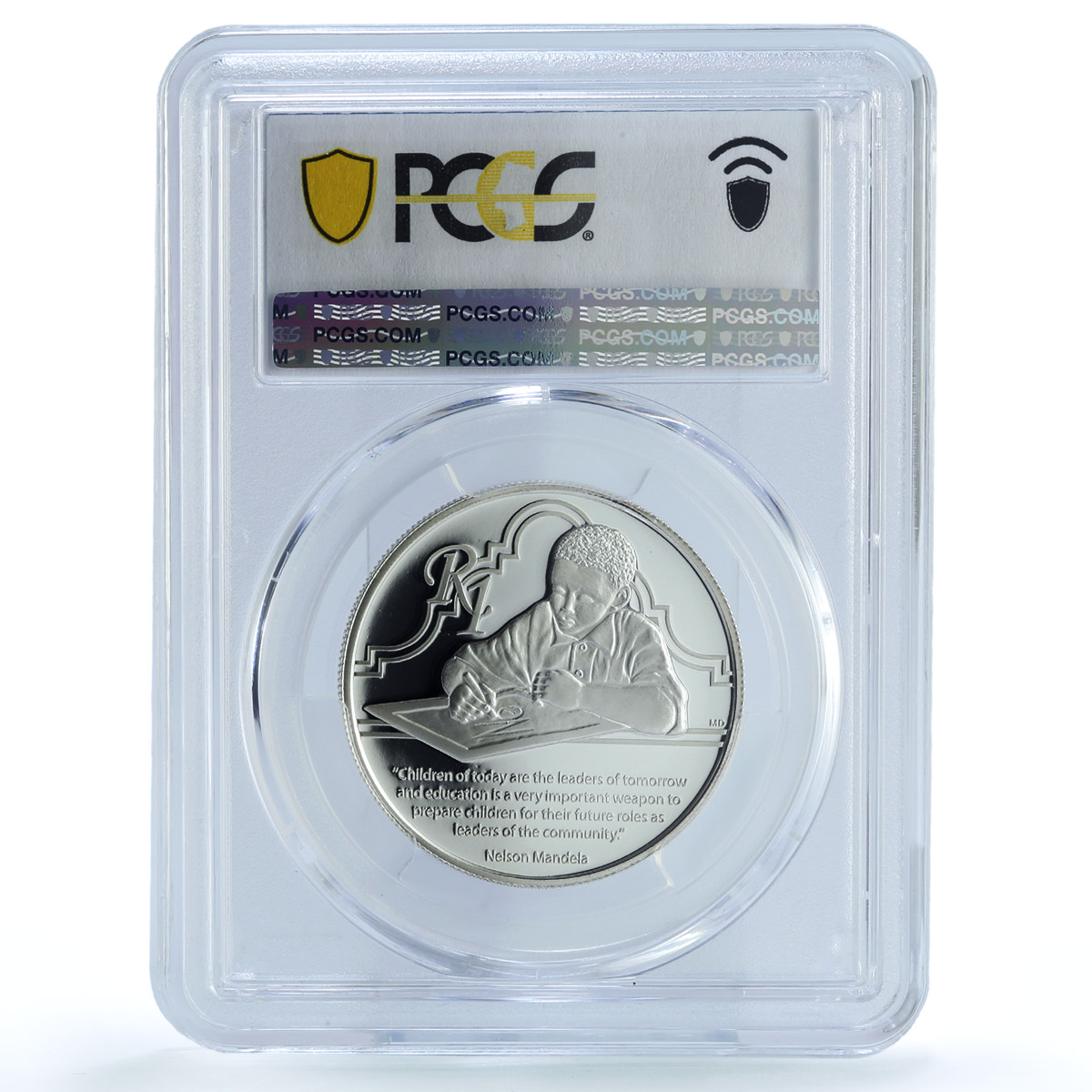South Africa 1 rand Nelson Mandela KM-577 Education PR 69 PCGS silver coin 2014 South Africa 1 rand Nelson Mandela KM-577 Education PR 69 PCGS silver coin 2014