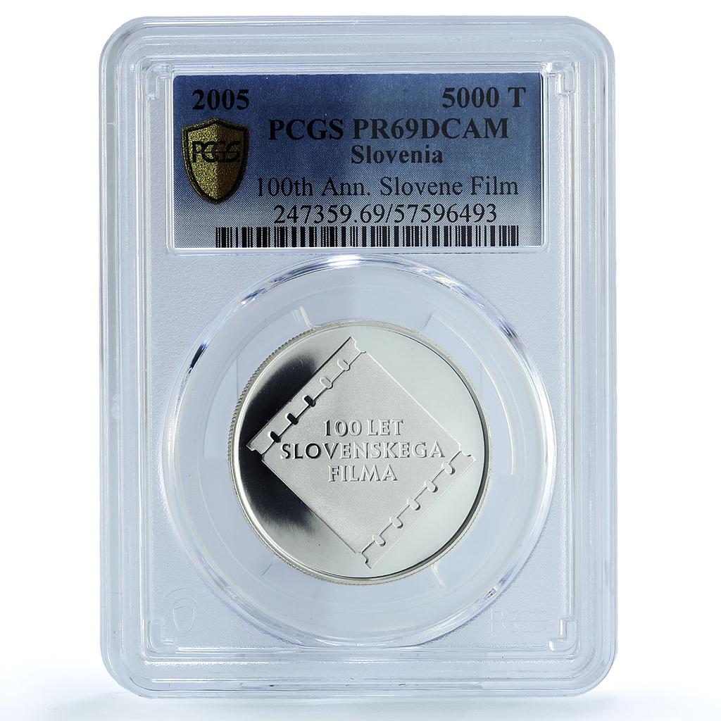 Slovenia 5000 tolarjev Slovene Film KM-62 Cinema Art PR 69 PCGS silver coin 2005