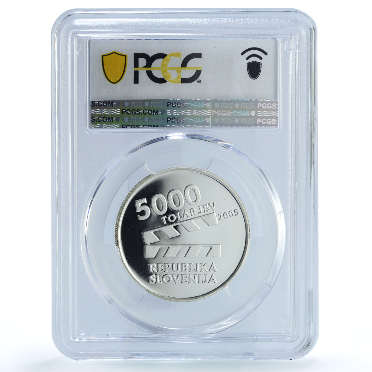 Slovenia 5000 tolarjev Slovene Film KM-62 Cinema Art PR 69 PCGS silver coin 2005