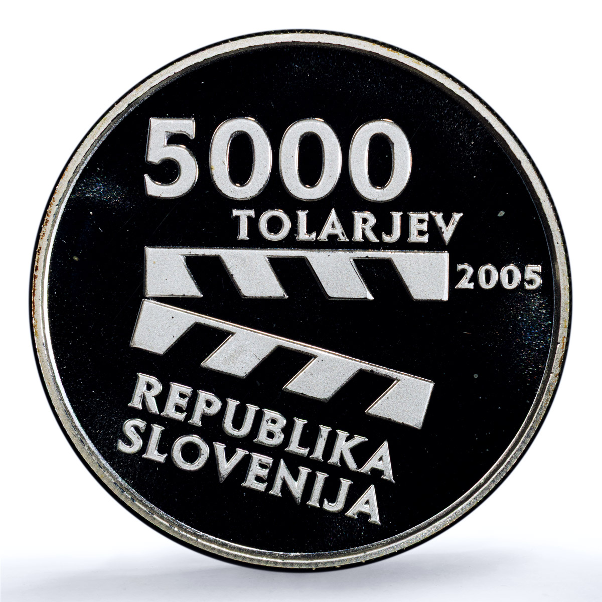 Slovenia 5000 tolarjev Slovene Film KM-62 Cinema Art PR 69 PCGS silver coin 2005