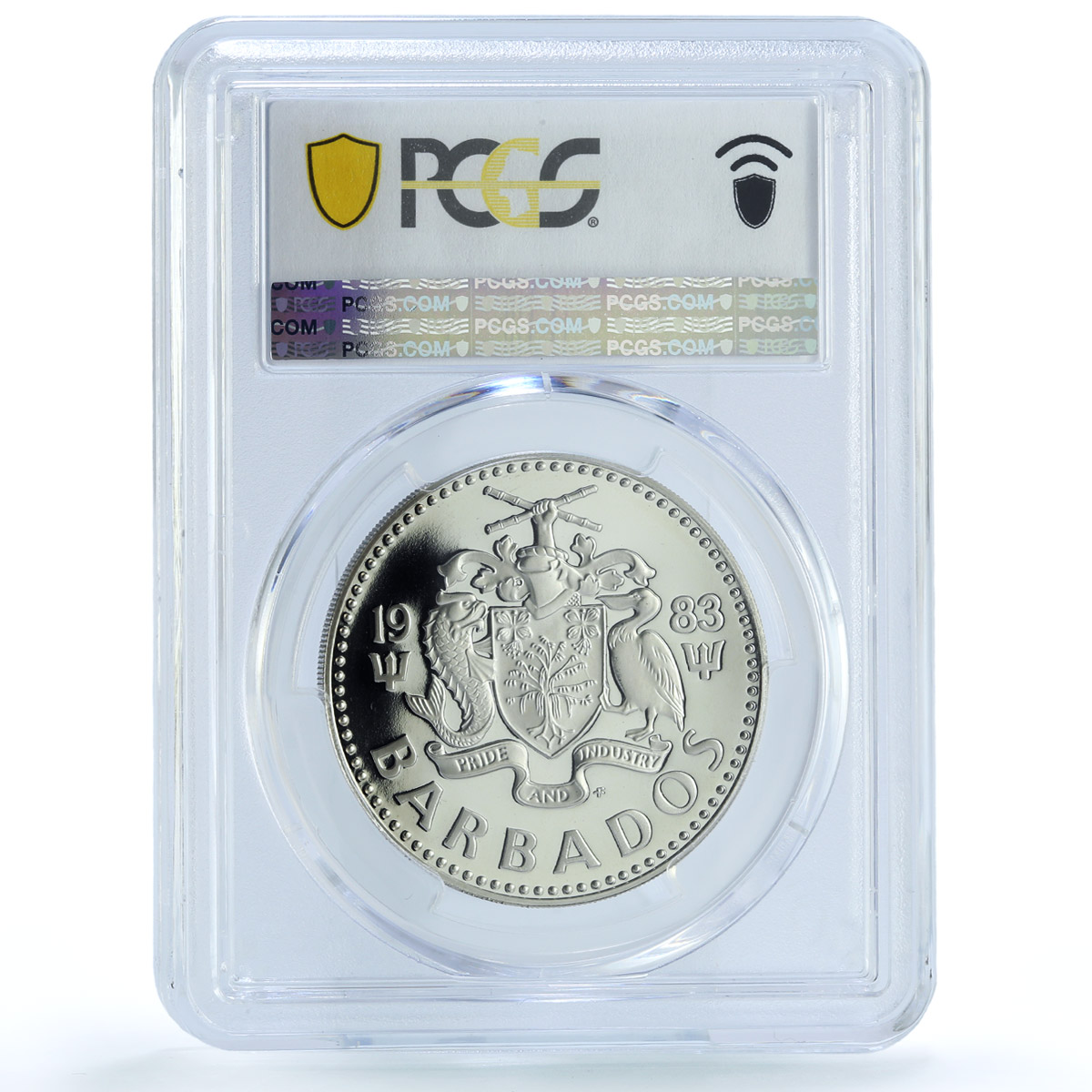 Barbados 2 dollars Elizabeth II KM-15 Fish PR 70 PCGS CuNi coin 1983