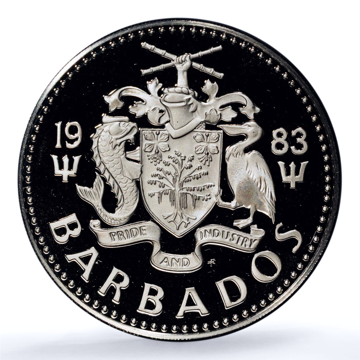 Barbados 2 dollars Elizabeth II KM-15 Fish PR 70 PCGS CuNi coin 1983