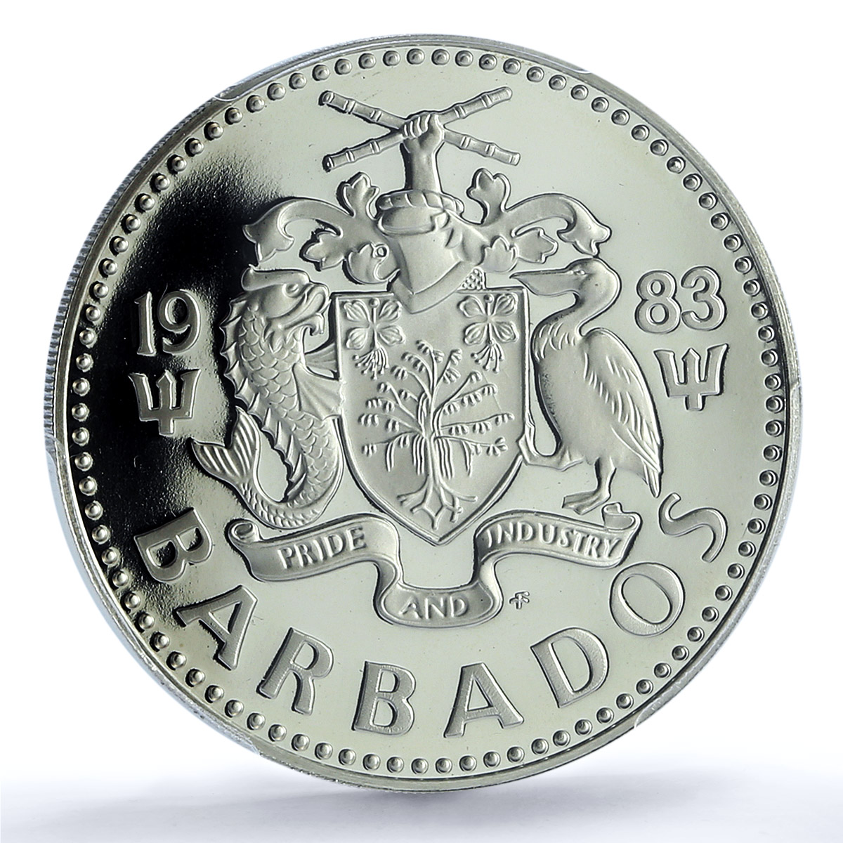 Barbados 2 dollars Elizabeth II KM-15 Fish PR 70 PCGS CuNi coin 1983