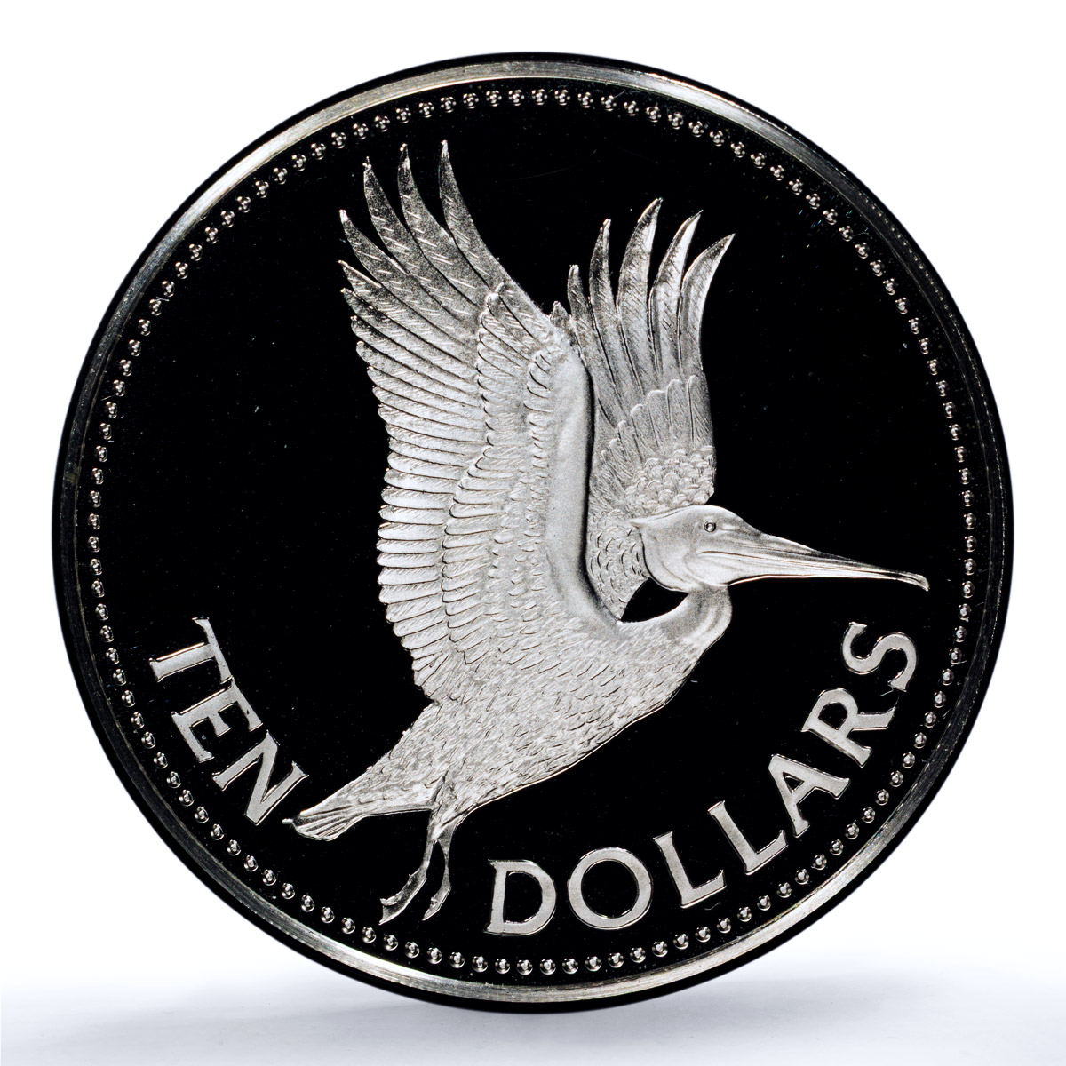 Barbados 10 dollars Elizabeth II KM-36a Pelican Bird PR 69 PCGS silver coin 1983