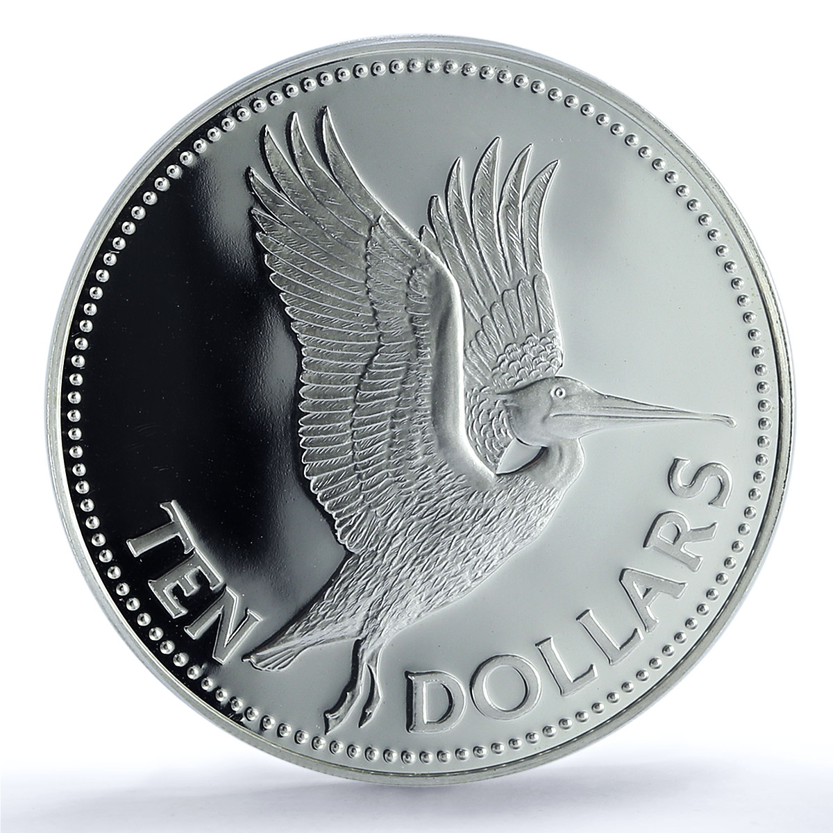 Barbados 10 dollars Elizabeth II KM-36a Pelican Bird PR 69 PCGS silver coin 1983