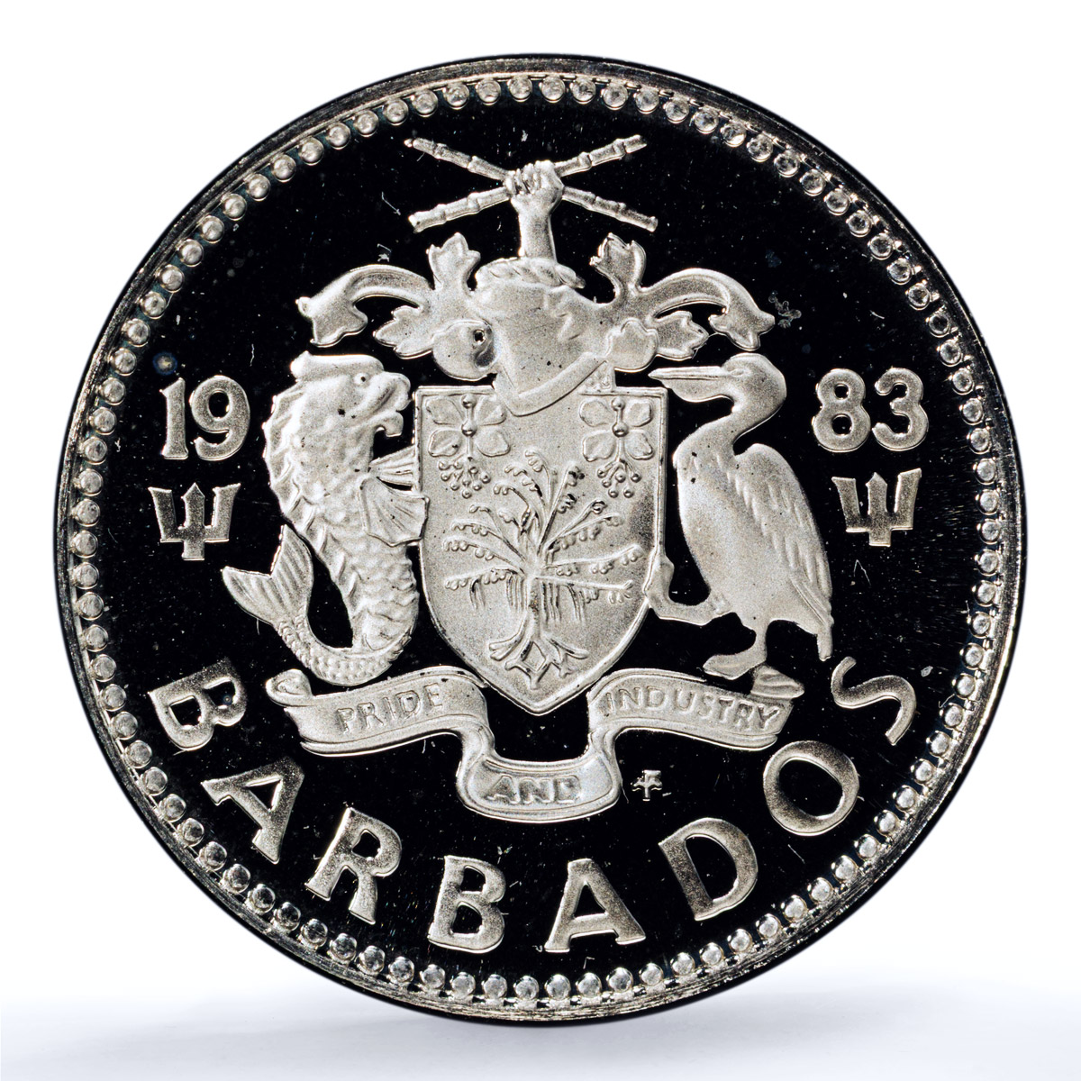 Barbados 10 cents Elizabeth II KM-12 Gull Bird PR 70 PCGS CuNi coin 1983