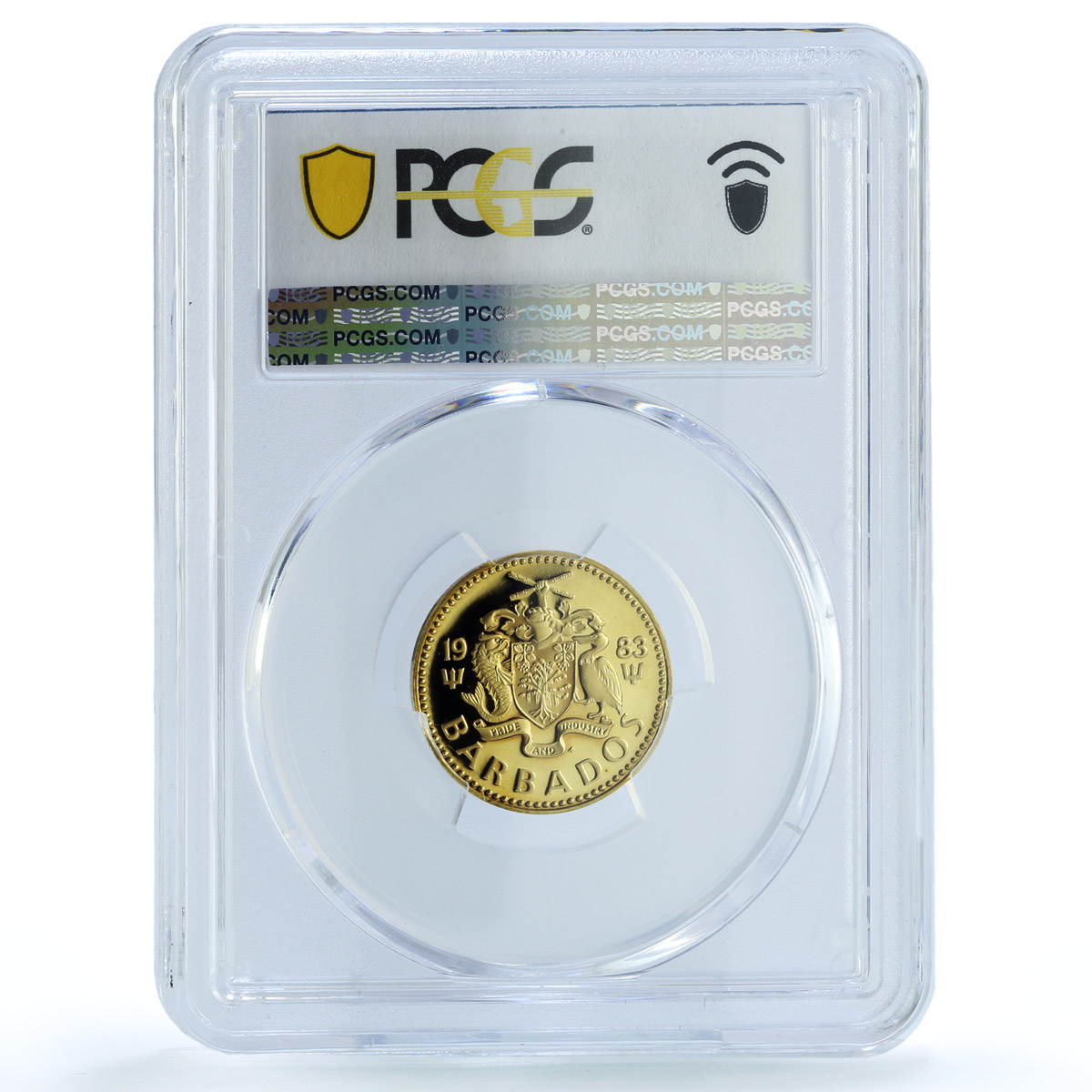Barbados 5 cents Elizabeth II KM_11 Lighthouse PR 70 PCGS brass coin 1983