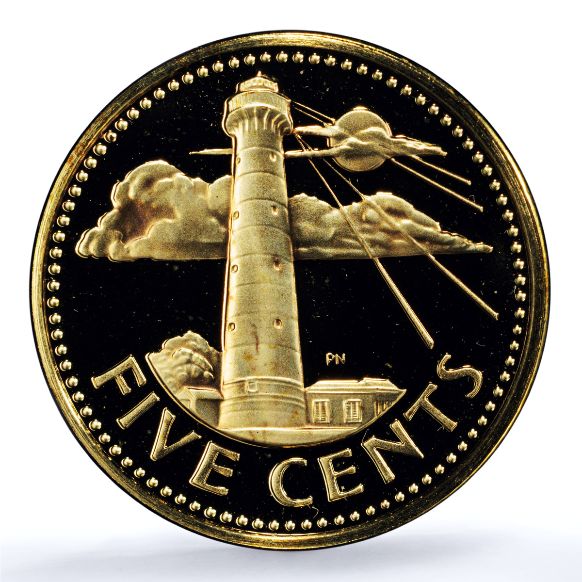 Barbados 5 cents Elizabeth II KM_11 Lighthouse PR 70 PCGS brass coin 1983