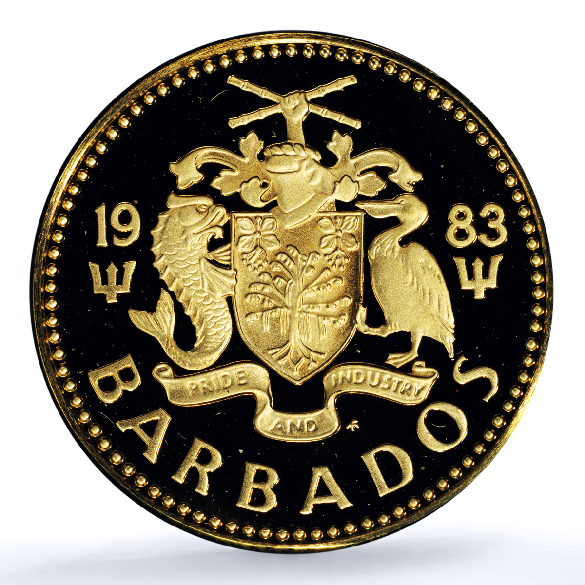 Barbados 5 cents Elizabeth II KM_11 Lighthouse PR 70 PCGS brass coin 1983