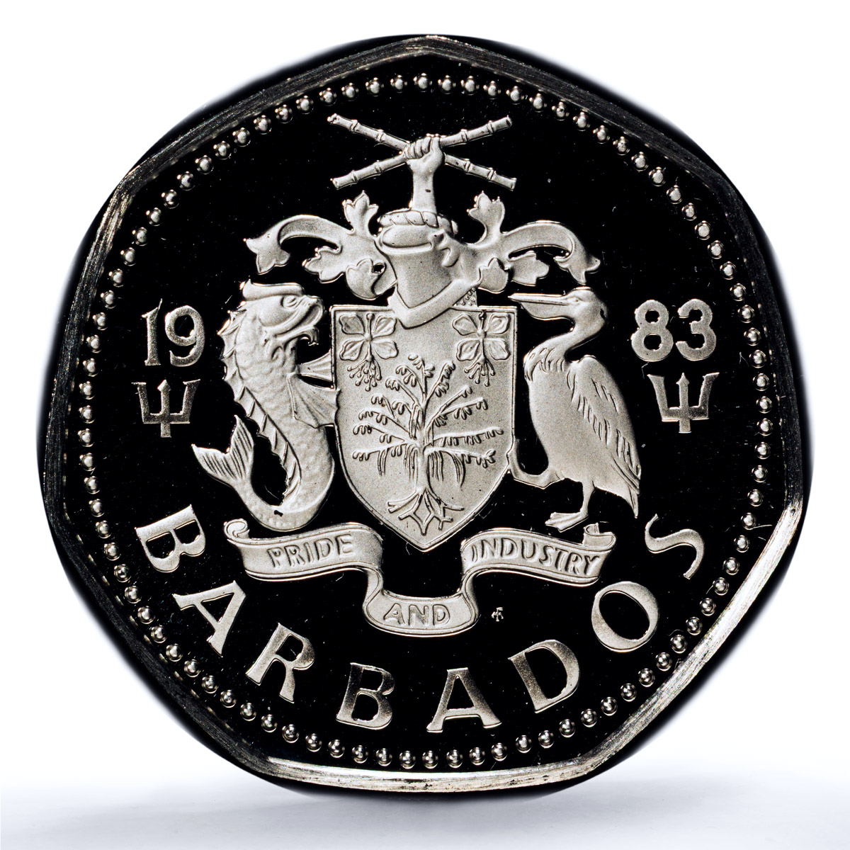 Barbados 1 dollar Elizabeth II KM-14 Fish PR 70 PCGS CuNi coin 1983