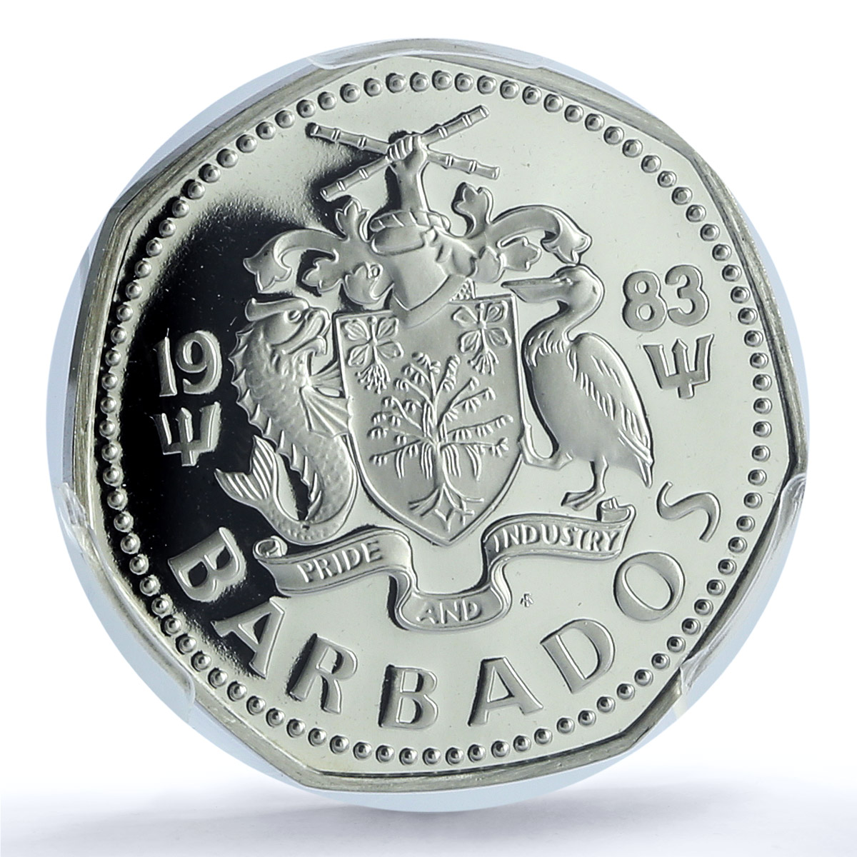 Barbados 1 dollar Elizabeth II KM-14 Fish PR 70 PCGS CuNi coin 1983