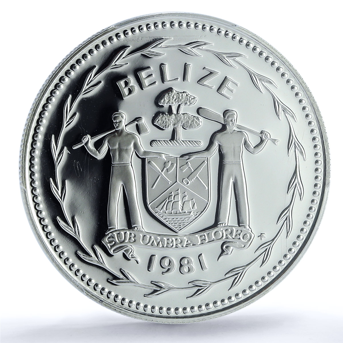 Belize 1 dollar Elizabeth II KM-43a Parrot Bird PR 70 PCGS silver coin 1981