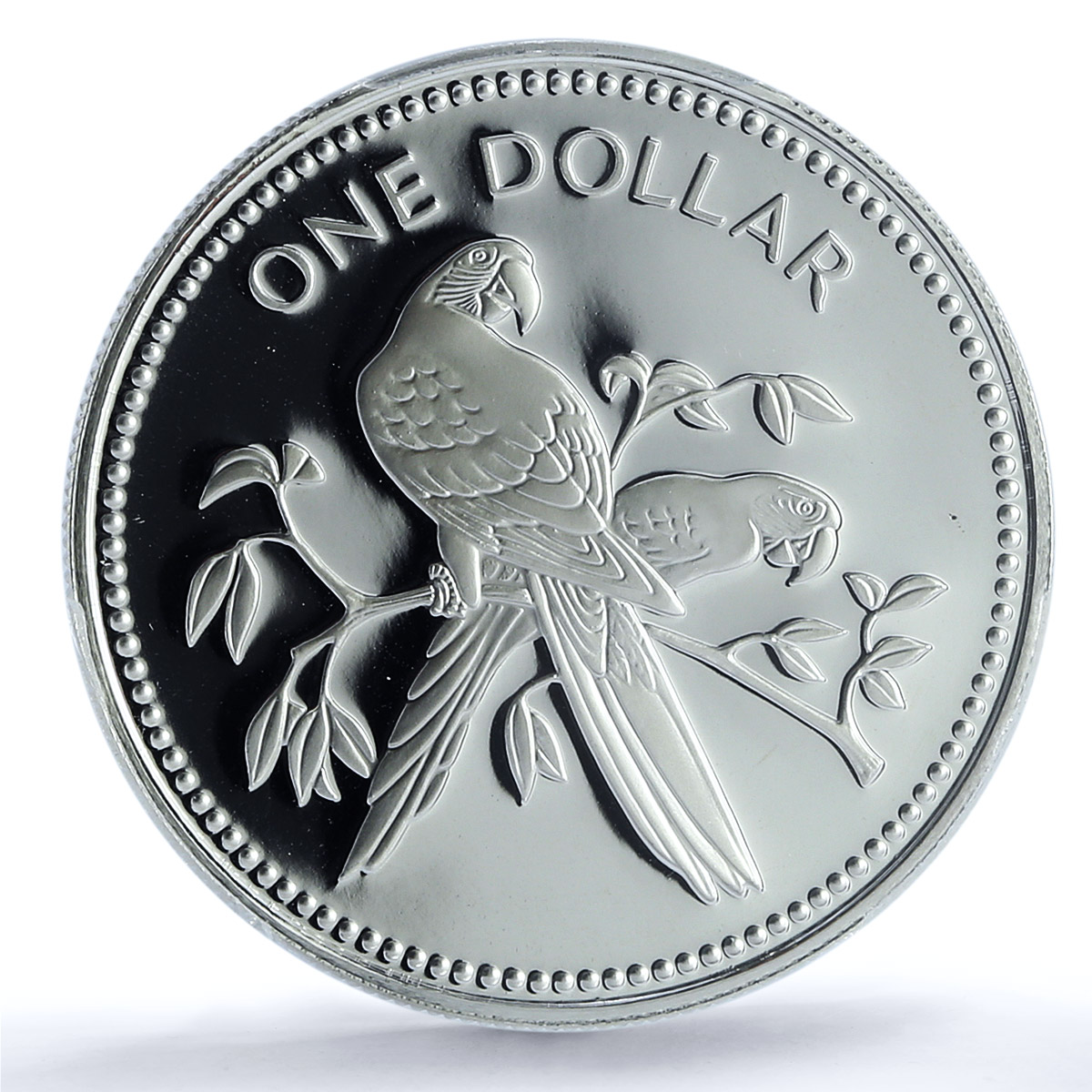 Belize 1 dollar Elizabeth II KM-43a Parrot Bird PR 70 PCGS silver coin 1981