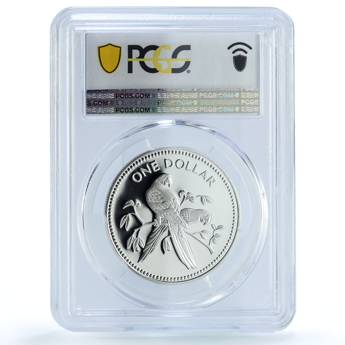 Belize 1 dollar Elizabeth II KM-43a Parrot Bird PR 70 PCGS silver coin 1979