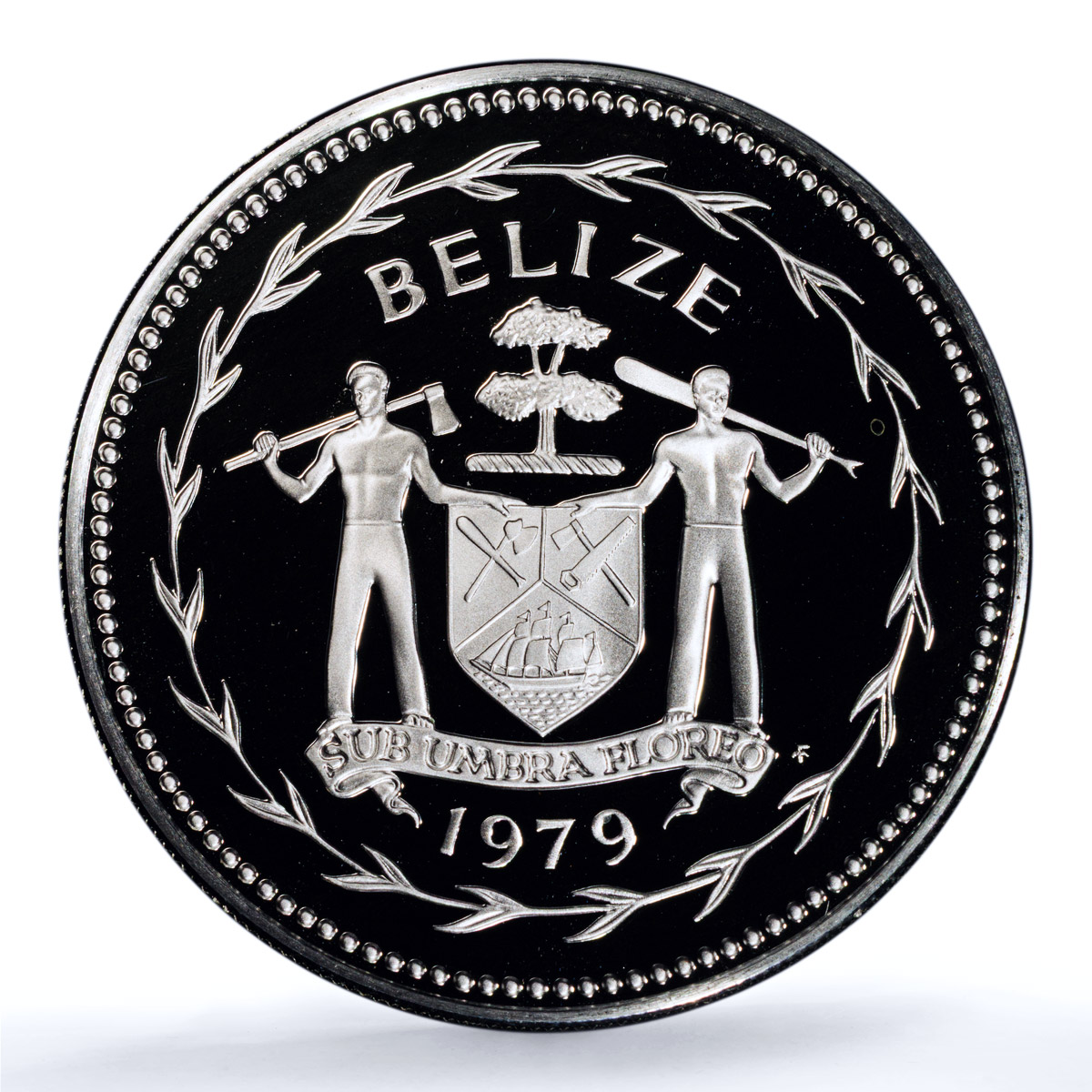 Belize 10 dollars Elizabeth II KM-57a Jabirus Birds PR 70 PCGS silver coin 1979