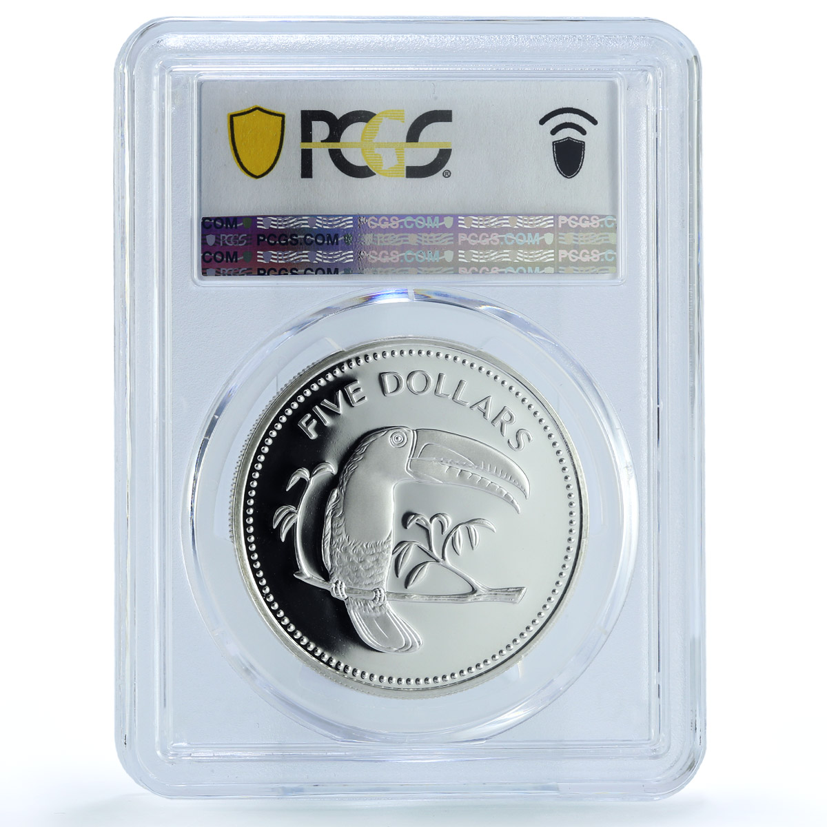 Belize 5 dollars Elizabeth II KM-44a Toucan Bird PR 69 PCGS silver coin 1981
