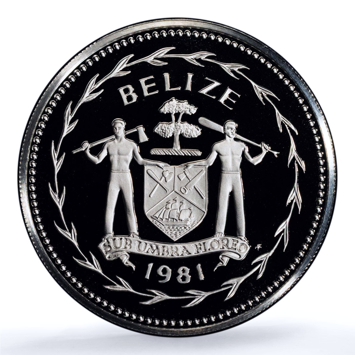 Belize 10 dollars Elizabeth II KM-65a Spoonbill Bird PR 70 PCGS silver coin 1981