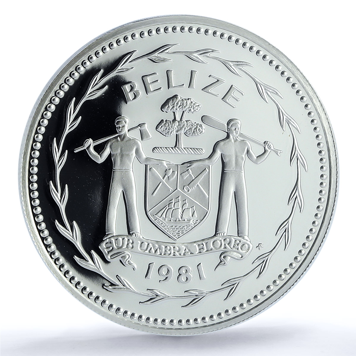Belize 10 dollars Elizabeth II KM-65a Spoonbill Bird PR 70 PCGS silver coin 1981