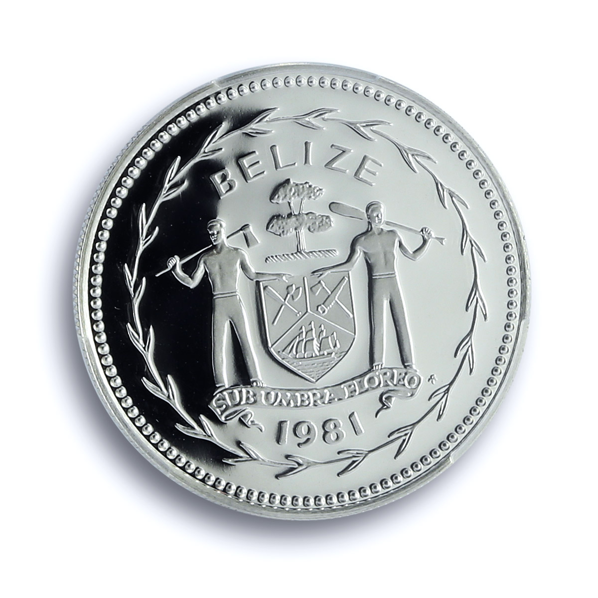 Belize 25 cents Elizabeth II KM-49a Motmot Bird PR 70 PCGS silver coin 1981