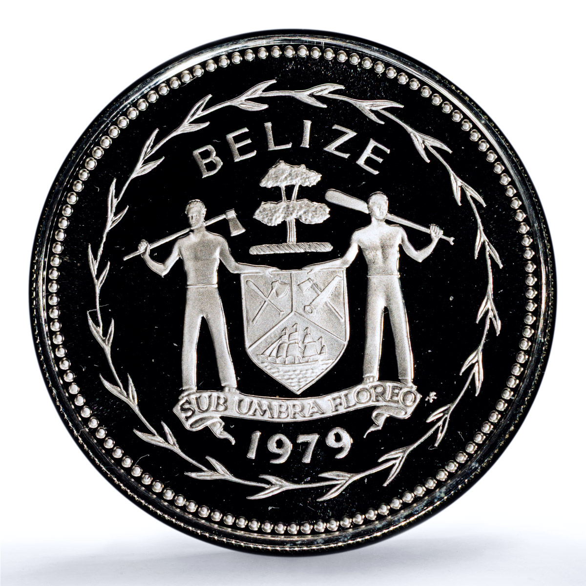 Belize 25 cents Elizabeth II KM-49a Motmot Bird PR 69 PCGS silver coin 1979