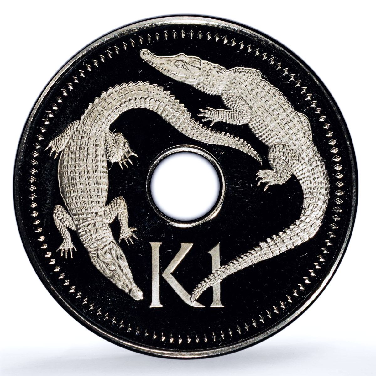 Papua New Guinea 1 kina Elizabeth II KM-6 Crocodiles PR 68 PCGS CuNi coin 1983