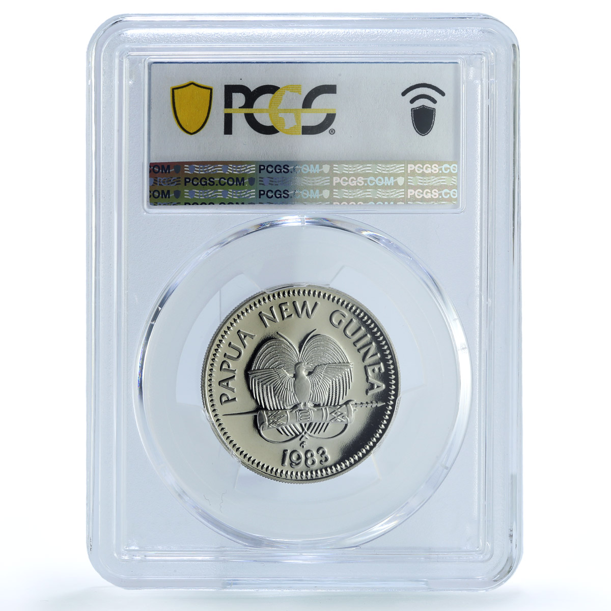 Papua New Guinea 20 toea Elizabeth II KM-5 Cassowary PR 70 PCGS CuNi coin 1983