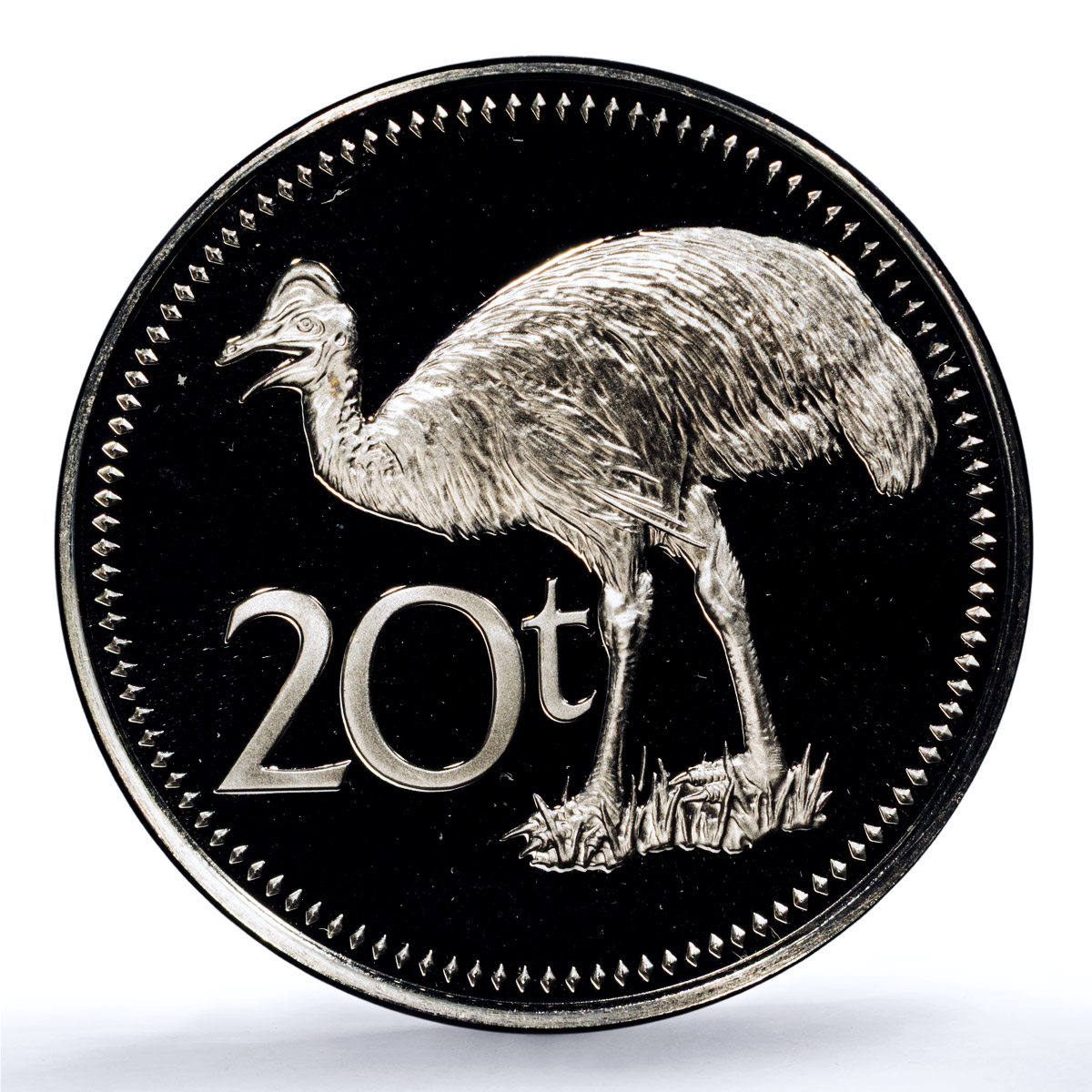 Papua New Guinea 20 toea Elizabeth II KM-5 Cassowary PR 70 PCGS CuNi coin 1983