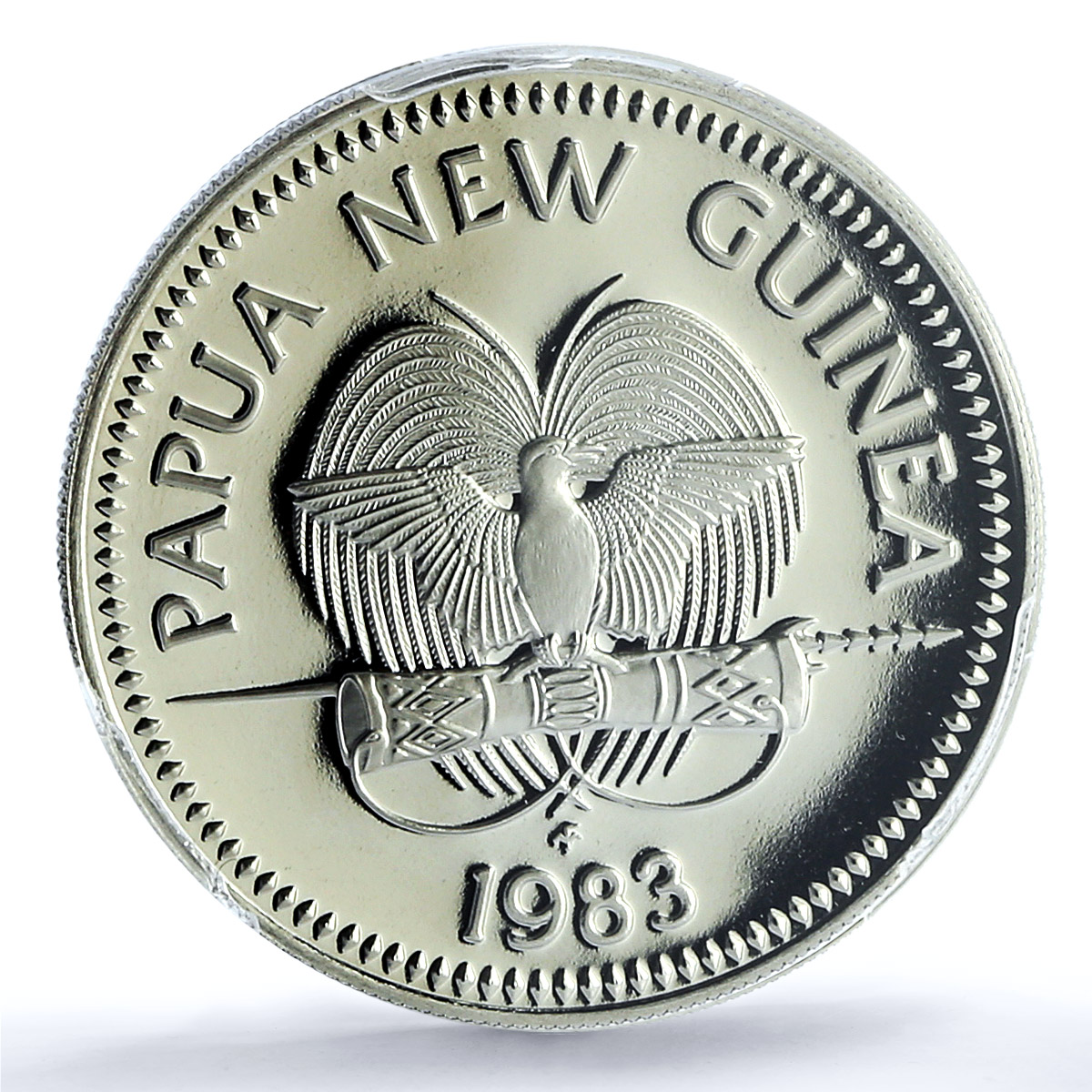 Papua New Guinea 20 toea Elizabeth II KM-5 Cassowary PR 70 PCGS CuNi coin 1983