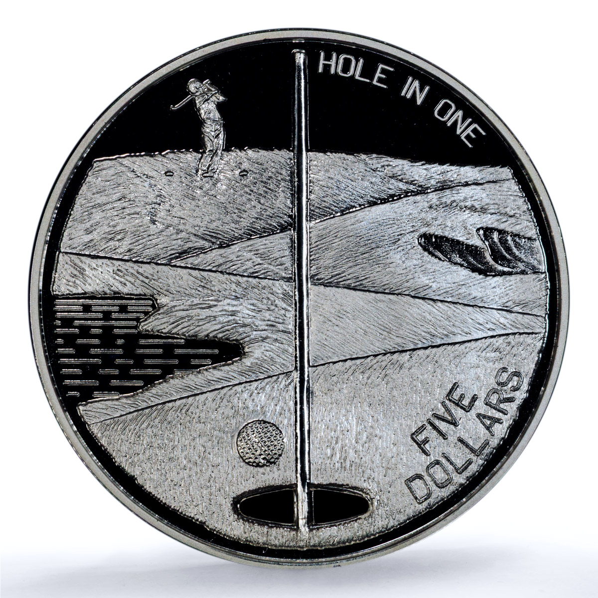 Bahamas 5 dollars Golf Hole in One KM-155 Sports PR 69 PCGS silver coin 1994