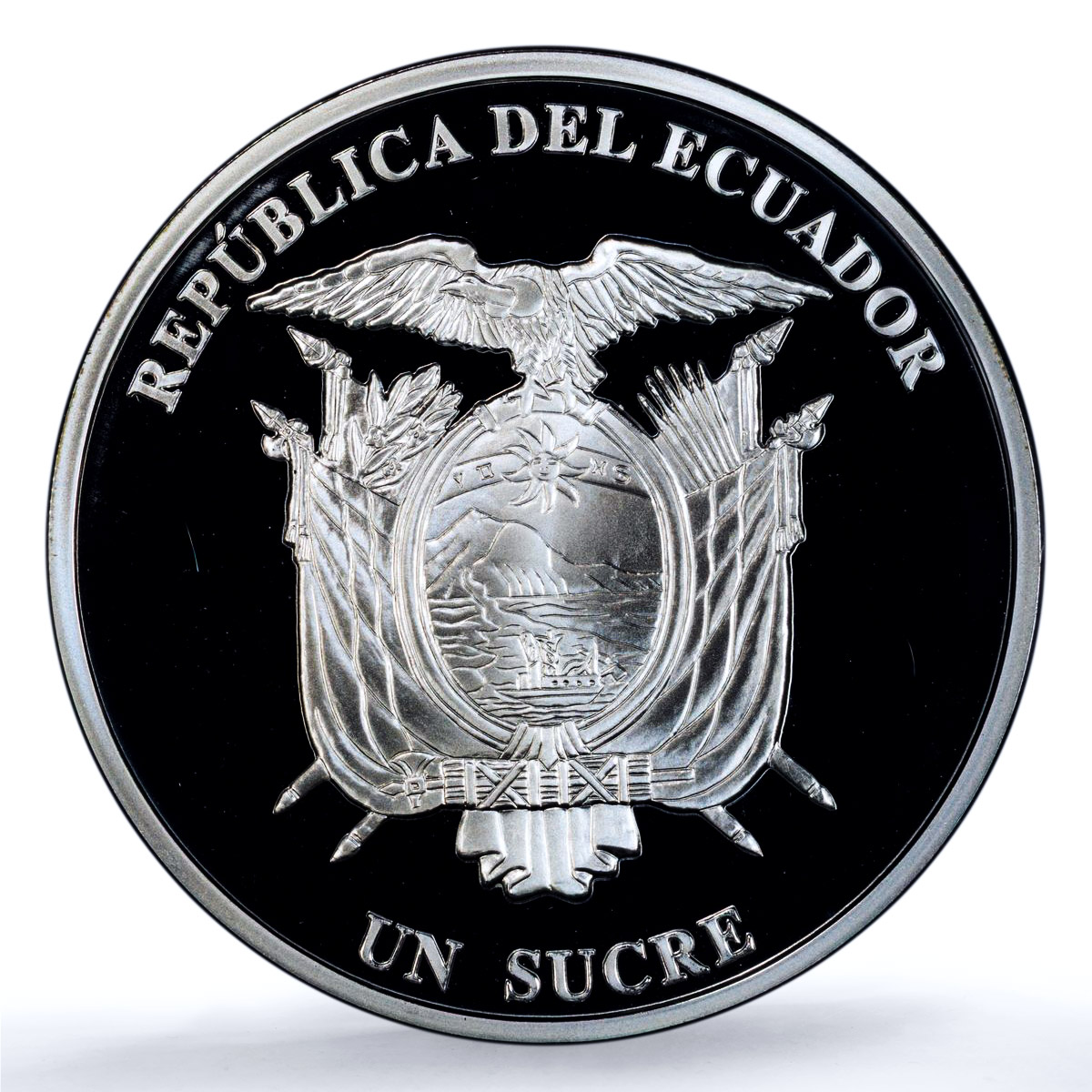 Ecuador 1 sucre Cuenca Cathedral KM-121 Religion Church PR 69 PCGS Ag coin 2007