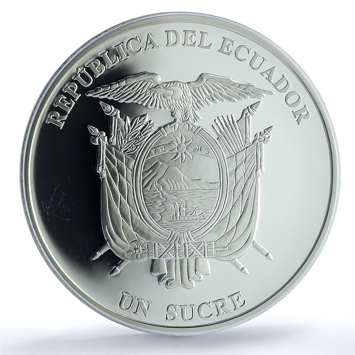 Ecuador 1 sucre Cuenca Cathedral KM-121 Religion Church PR 69 PCGS Ag coin 2007