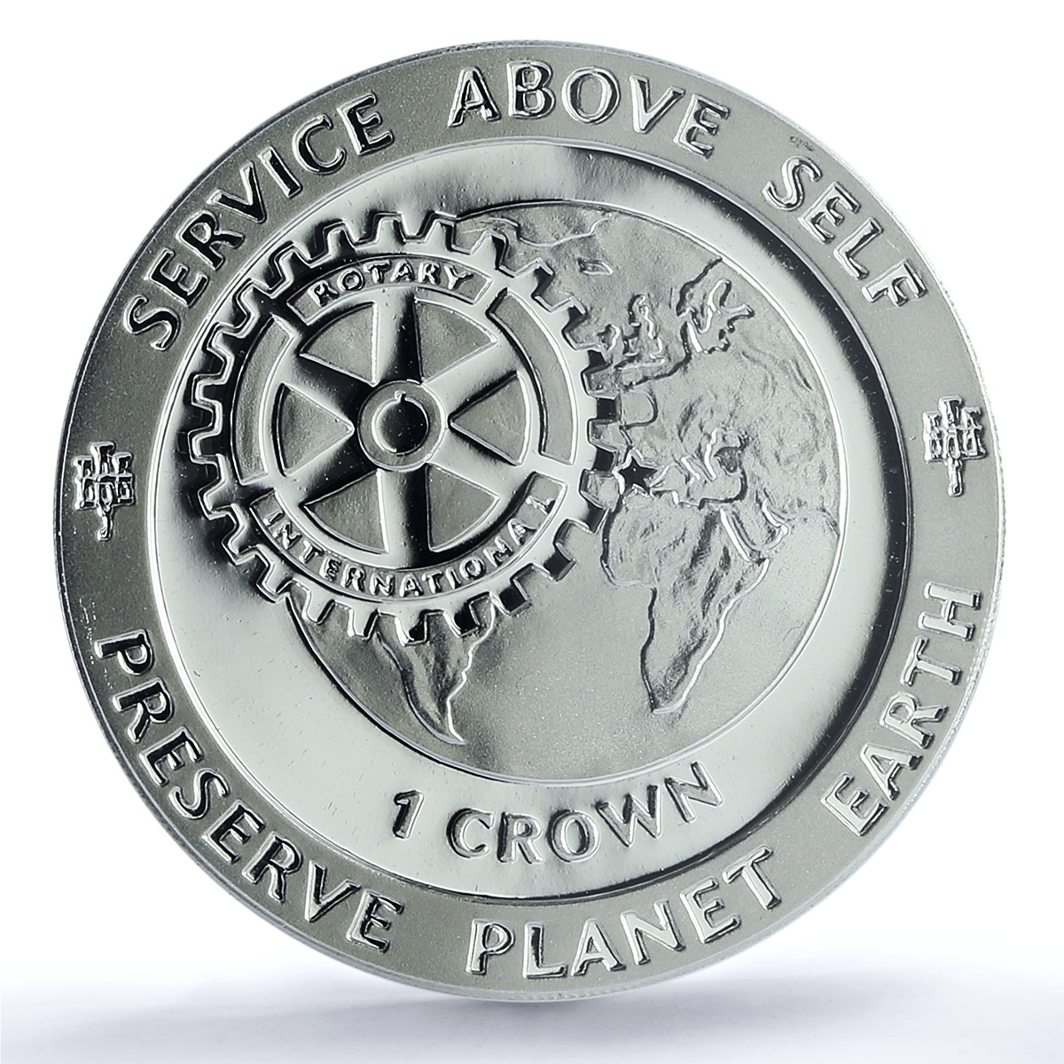 Gibraltar 1 crown Rotary Club KM-74a Preserve Planet PR 69 PCGS silver coin 1991