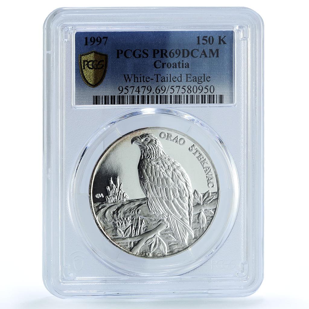 Croatia 150 kuna White Tailed Eagle KM-69 Fauna Bird PR 69 PCGS silver coin 1997