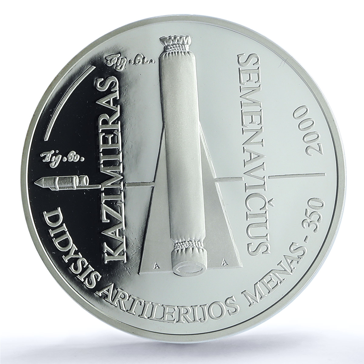 Lithuania 50 litu Artillery KM-121 History Military PR 69 PCGS silver coin 2000